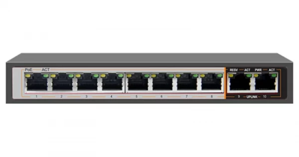 DSS DSAI1010G PoE-коммутатор 8х1Gбит/с, POE, 2х1Gbps uplink