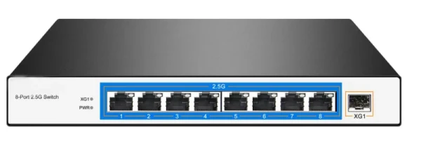 Foredge DAI1009XG неуправляемый коммутатор 8x2,5G, 1x10G, до 250 м