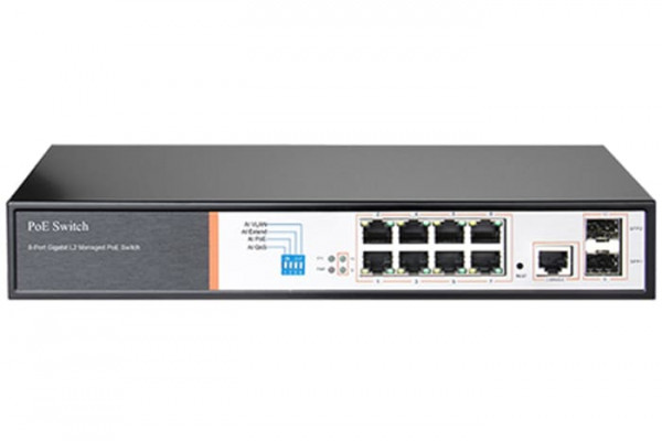 Foredge PS2010G коммутатор L2 8х1G, 2x1G Uplink SFP, POE