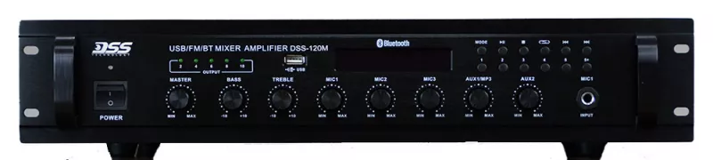 DSS-120M микшер-усилитель c MP3/FM, 120 Вт/100 В