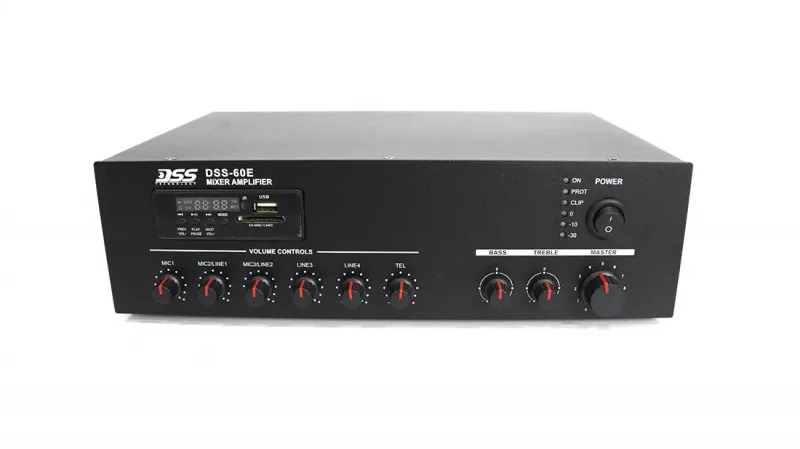 DSS-60E микшер-усилитель 60 Вт/100В, MP3, FM, Bluetooth, SD