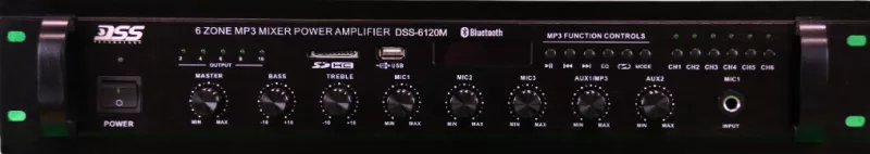 DSS-6120M микшер-усилитель MP3/FM, 120 Вт/100 В