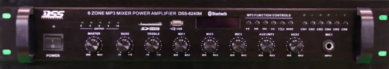 DSS-6240M микшер-усилитель MP3/FM, 240 Вт/100 В